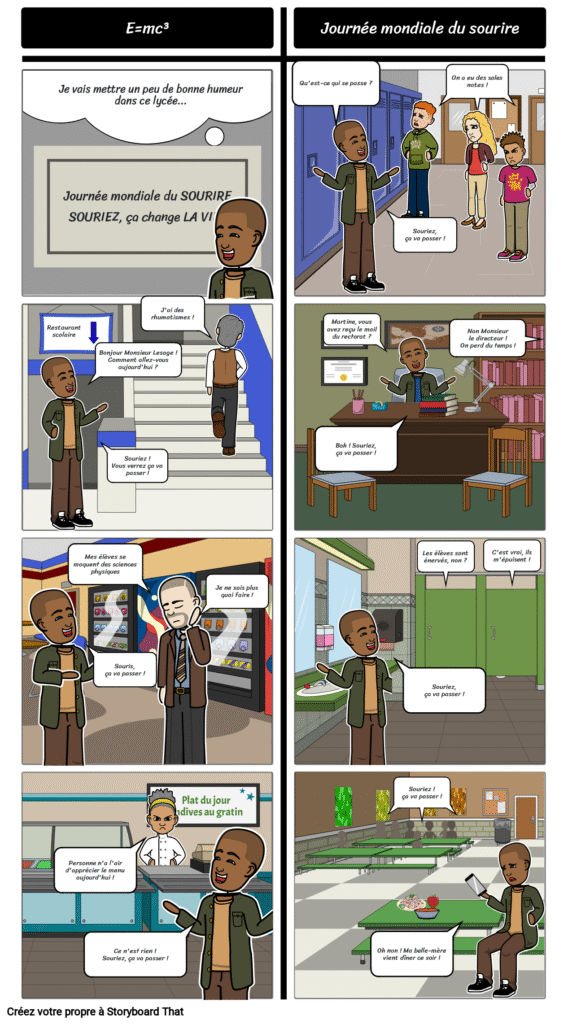 Bande dessinée originale créée par E=mc³ à l'occasion de la journée mondiale du sourire