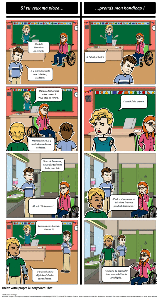 Bande dessinée originale E=mc³ Handicap Toilettes